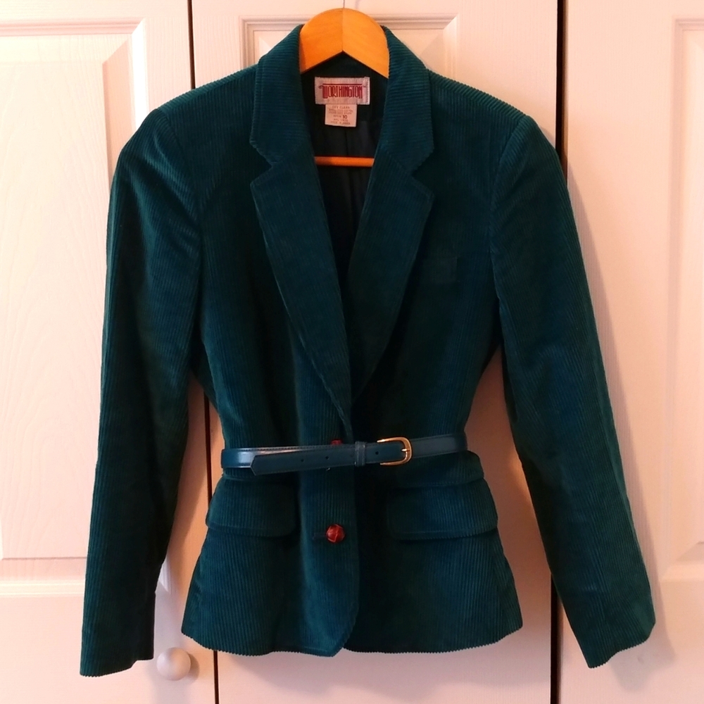 XS corduroy turquoise Worthington vintage blazer